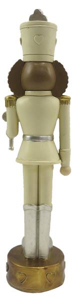 Figur Nussknacker Weihnachten-Beckett Beige - Kunststoff - 6 x 24 x 6 cm