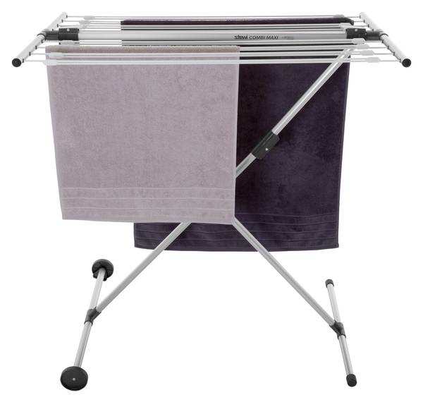 Wäscheständer Combi-Maxi BlackLine Schwarz - Aluminium - 58 x 11 x 136 cm