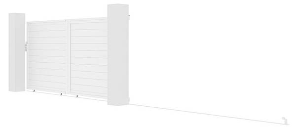 Schiebetor NAZARIO Weiß - Metall - 348 x 178 x 5 cm