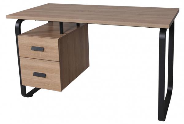 Schreibtisch PEARL mit Schubladen Braun - Holzwerkstoff - 60 x 76 x 120 cm