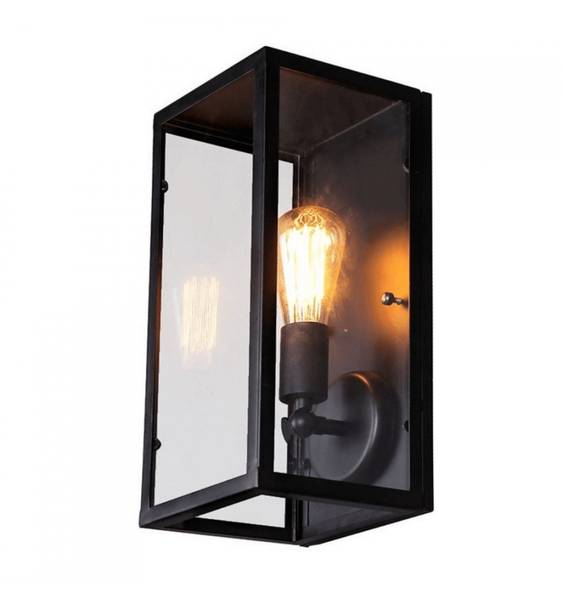 Wandleuchte Trafalgar Schwarz - Metall - 16 x 36 x 18 cm