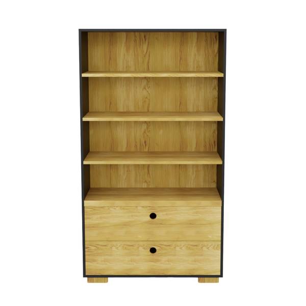 Großes Bücherregal mit Schubladen CARLA Braun - Eiche - 100 x 180 x 45 cm
