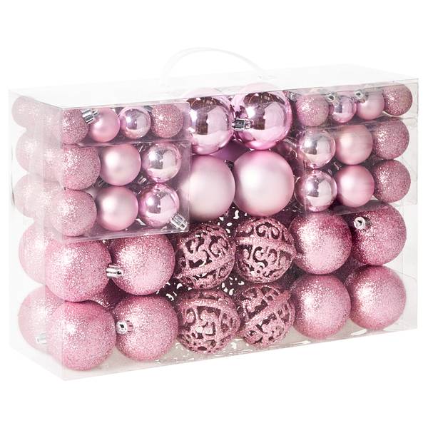 Weihnachtsbaumkugeln VANERN 100-tlg Pink - Silber