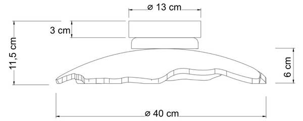 Deckenleuchte Lioria Metall - 40 x 40 x 11 cm