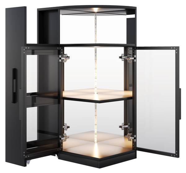 Vitrine JZGLS40 Ⅲ Schwarz - Holzwerkstoff - 64 x 112 x 42 cm