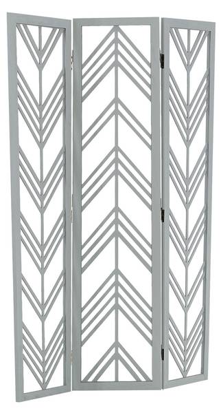 Paravent 2904 Gris - En partie en bois massif - 120 x 170 x 2 cm