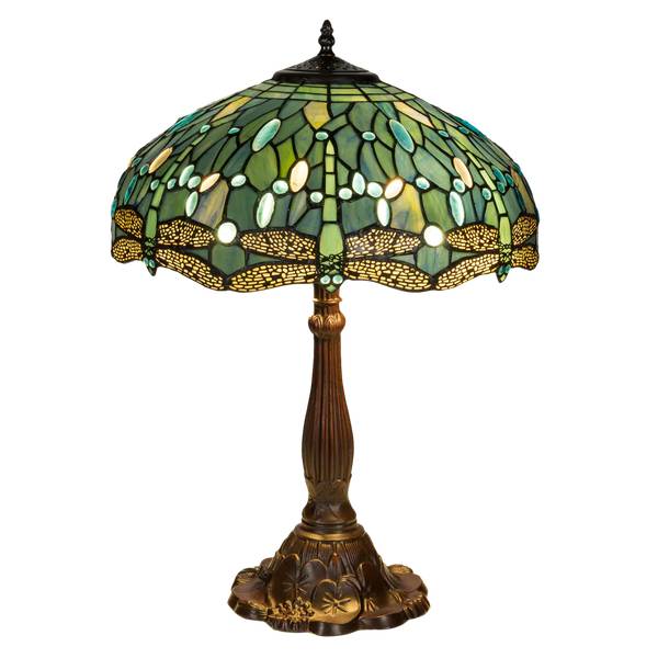 Tiffany Tischlampe Libellen 7039 Weiß - Glas - 40 x 57 x 40 cm