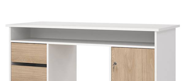 Schreibtisch FunctionPlus Weiß - Holzwerkstoff - 126 x 76 x 55 cm