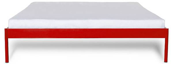 Metallbett CRUS Rot - Liegefläche Breite: 140 cm