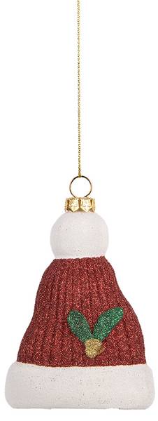 Kersthanger Kerstmuts MC66089 rood - kunststof - 4 x 10 x 7 cm