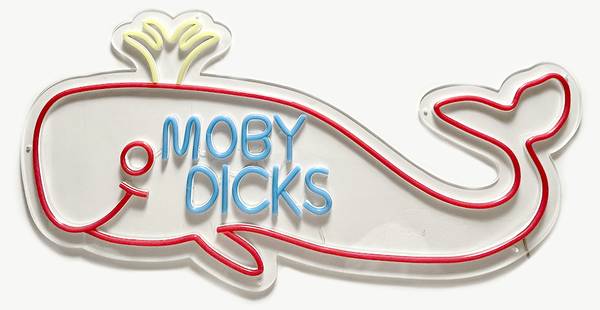 LED Neon Schild Moby Dicks Kunststoff - 34 x 70 x 2 cm