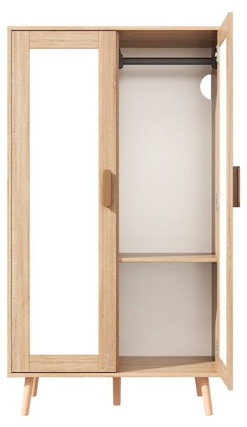 Kinderkleiderschrank LucyNaturWoody Braun - Holzwerkstoff - 160 x 142 x 46 cm
