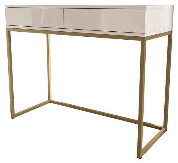 Konsole BLANCO Beige - Hochglanz Beige - Gold