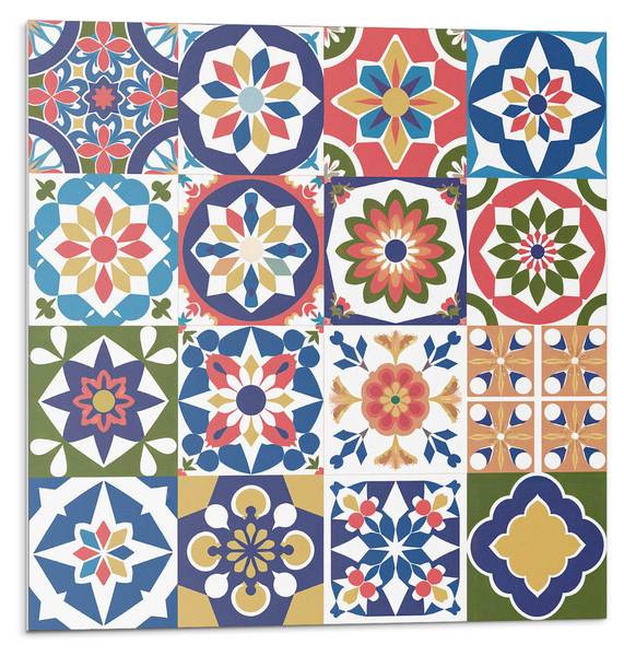 Fliesen Mosaik Würfel 4er Set 50 x 50 cm