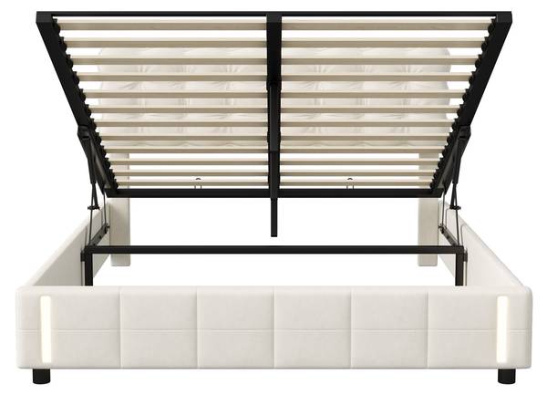 Polsterbett Boxspringbett HYF06 Beige - Metall - Massivholz - 161 x 103 x 205 cm