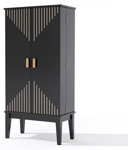 Buffetschrank WoodyLine Ⅴ Schwarz - Holzwerkstoff - 59 x 120 x 30 cm