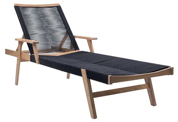 Gartenliege BALI ROPE Braun - Grau - Polyester - Akazie - 60 x 35 x 200 cm