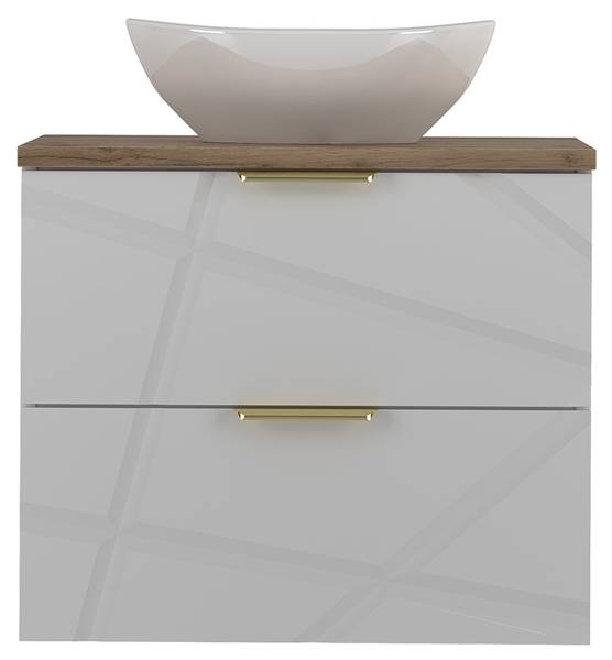 Badmöbel Aurora 2er-Set Weiß - Melamin - 61 x 53 x 47 cm