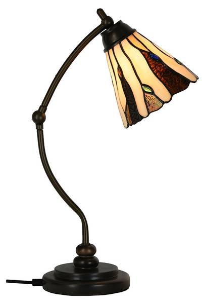 Tiffany Tafellamp Samira beige - glas - 27 x 51 x 27 cm