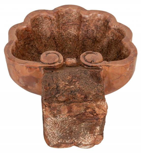 Wandbrunnen MUSCHEL Rot - Marmor - 30 x 13 x 26 cm