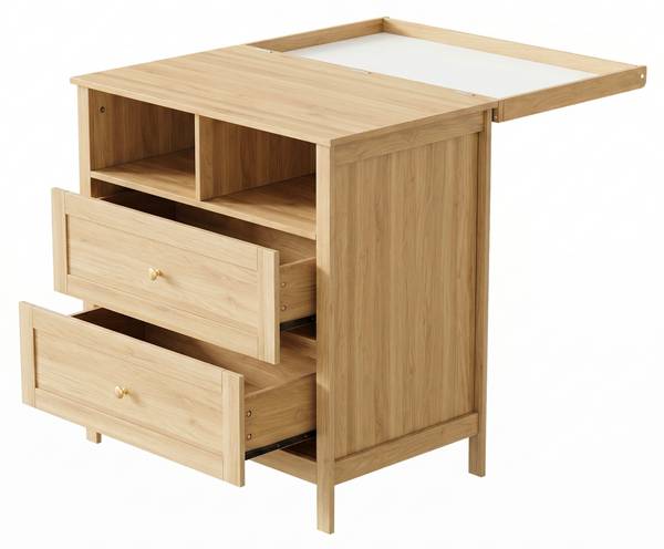 Wickelkommode NATMUD28 Ⅲ Braun - Holzwerkstoff - 50 x 90 x 82 cm