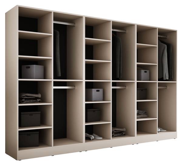Armoire Sumatra Beige - Verre noir - Marron sable