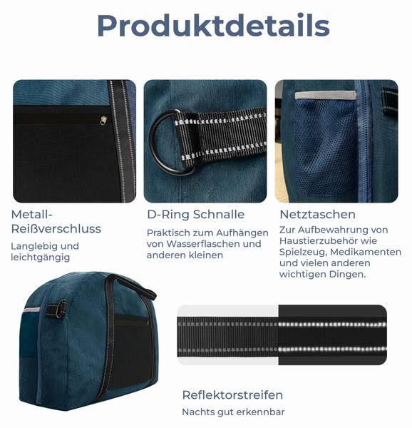 Reisebett NOMAD Blau - Textil - 50 x 35 x 16 cm