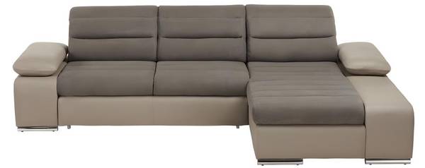 Schlafsofa MIRABEAU Grau - Kunstleder - Textil - 185 x 100 x 285 cm