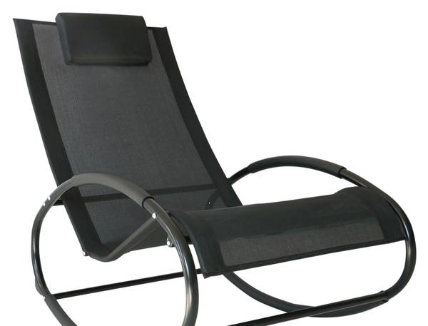 Schaukelstuhl mit Kopfkissen 84A-090 Braun - Metall - 62 x 88 x 105 cm