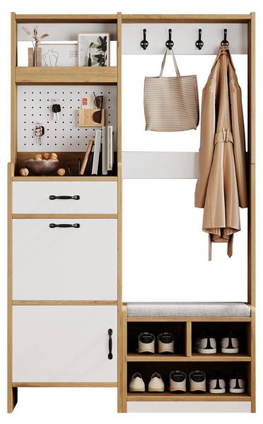 Garderobenset BAZoom457 Ⅳ Braun - Holzwerkstoff - 180 x 109 cm