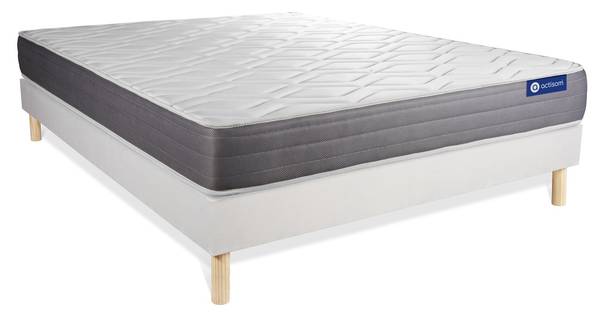 Bettgestell und Matratze Actilatex drea Weiß - Massivholz - 130 x 51 x 220 cm