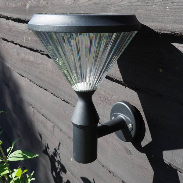 Solar Wandleuchte LED Paris Schwarz - Metall - 26 x 37 x 26 cm