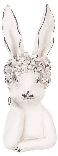 Dekorationsfigur Kaninchen 89608 Weiß - Kunststoff - 14 x 35 x 15 cm