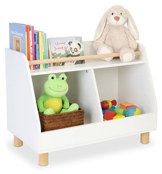 Kinderregal niedrig für Spielzeug Braun - Weiß - Holzwerkstoff - 72 x 52 x 38 cm