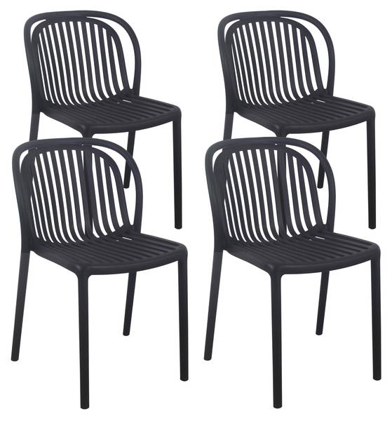 Set van 4 terrasstoelen Copenhague zwart