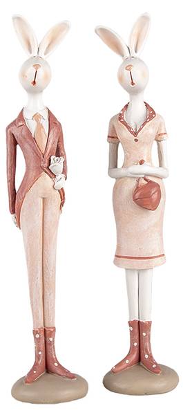 Decoratie Beeld Konijn Easter&Ictor wit - kunststof - 4 x 22 x 4 cm