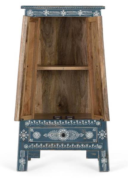Anrichte 1890 Blau - Massivholz - 35 x 92 x 50 cm