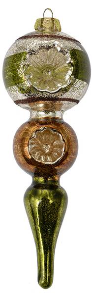 Kersthanger CH674715 groen - glas - 6 x 17 x 6 cm