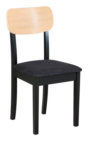 Stuhl Hugo 4 (2er Set) Schwarz - Eiche Hell - 40 x 86 cm
