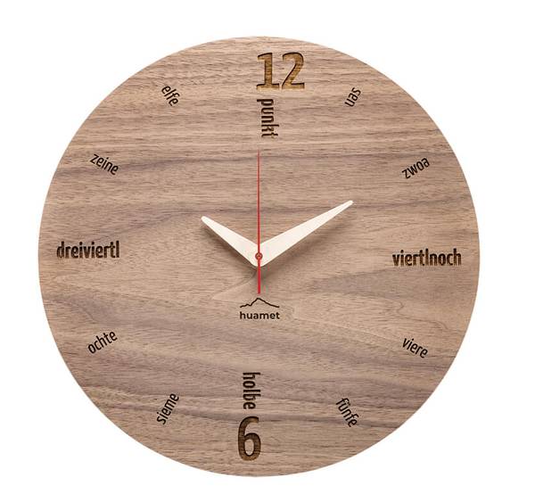 Wanduhr Wanduhren Kaw Braun - Nussbaum - 30 x 30 x 4 cm