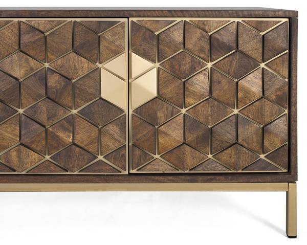 Meuble TV 1696 Marron - Bois massif - 40 x 50 x 190 cm