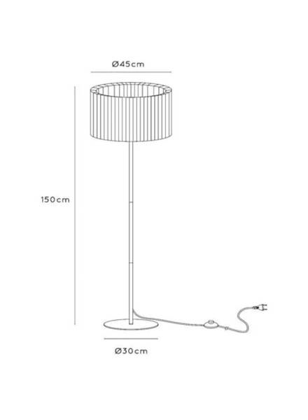 Stehlampe FOLD Weiß - Strukturstoff - Stahl - 45 x 150 x 45 cm