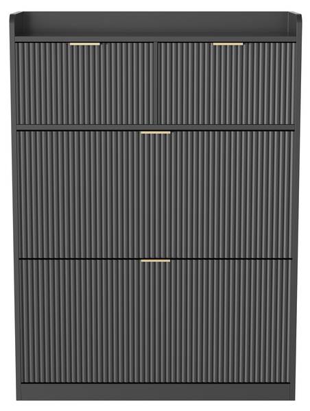 Schuhschrank BW-SG07 Schwarz - Massivholz - 24 x 110 x 80 cm
