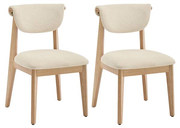 Stuhl GABIEL 2er-Set Weiß - Textil - 51 x 84 x 59 cm