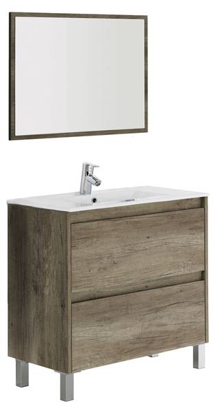 Badezimmermöbel Alis Braun - Holzwerkstoff - 80 x 45 x 80 cm
