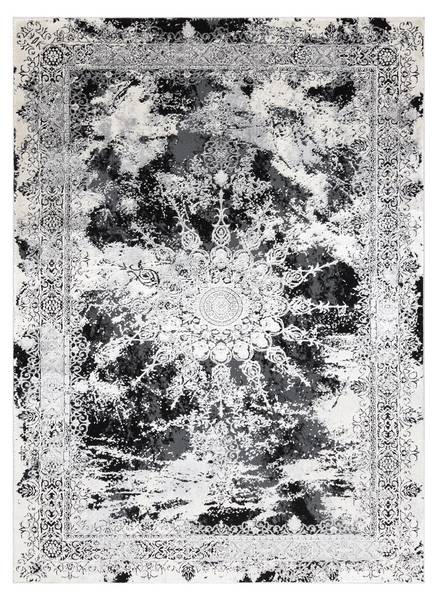 Modern Vinci 1407 Teppich Rosette Grau - Polyester - 80 x 1 x 150 cm