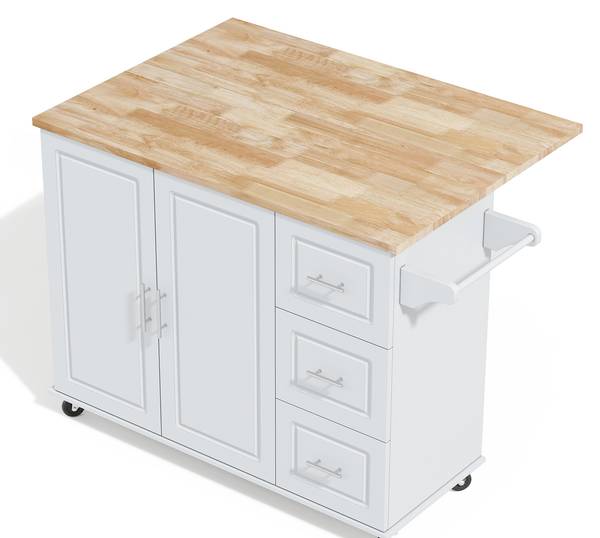 Keukenwagen WoodyZoom Ⅲ grijs - plaatmateriaal op houtbasis - 43 x 92 x 137 cm