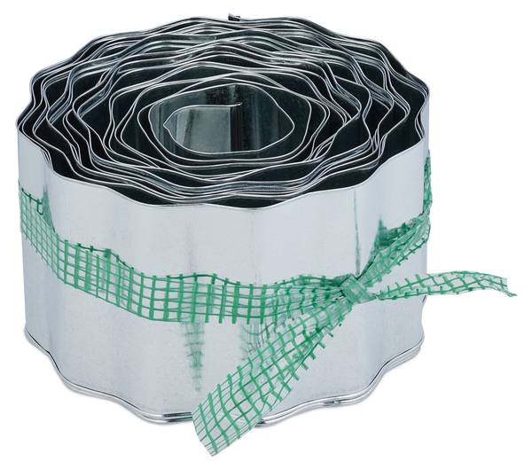 Rasenkante 15m aus Metall Silber - Eisen - 1 x 16 x 1500 cm
