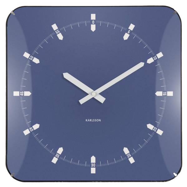 Wanduhr Sucinto Dome Square Blau - Kunstharz - 35 x 35 x 35 cm