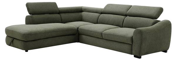 Schlafsofa BESEMA Grün - Textil - 226 x 75 x 272 cm